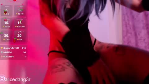 Snapshot of alicedang3r chatting on 12.27.24 Alice  online show from 12.27.24