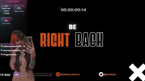 Snapshot of inarafoxxx chatting on 01.06.25 Inarafoxx online show from 01.06.25