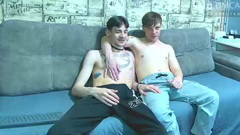Max tall dark-haired guy with tattoos and Phil blond-haired online show from 06.19.26