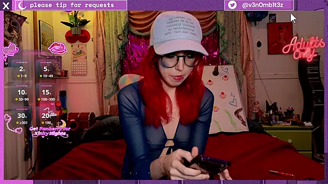 Snapshot of v3n0mb1t3z chatting on 05.14.26 v3n0mb1t3z online show from 05.14.26