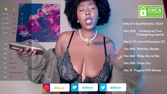 Snapshot of dchcco chatting on 11.14.25 dchcco online show from 11.14.25