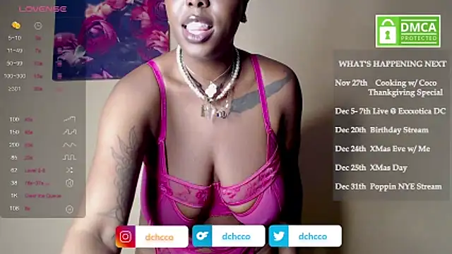 Snapshot of dchcco chatting on 11.18.25 dchcco online show from 11.18.25