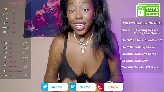 Snapshot of dchcco chatting on 11.23.25 dchcco online show from 11.23.25