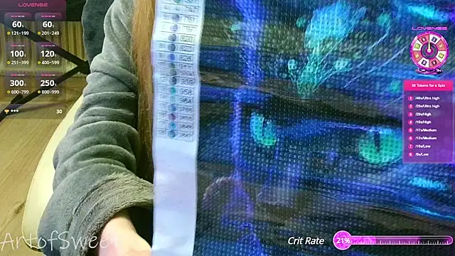 Snapshot of ArtofSweet chatting on 01.08.25 ArtofSweet online show from 01.08.25