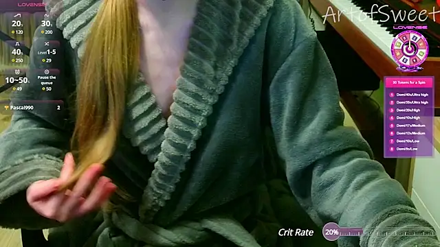 Snapshot of ArtofSweet chatting on 03.12.25 ArtofSweet online show from 03.12.25